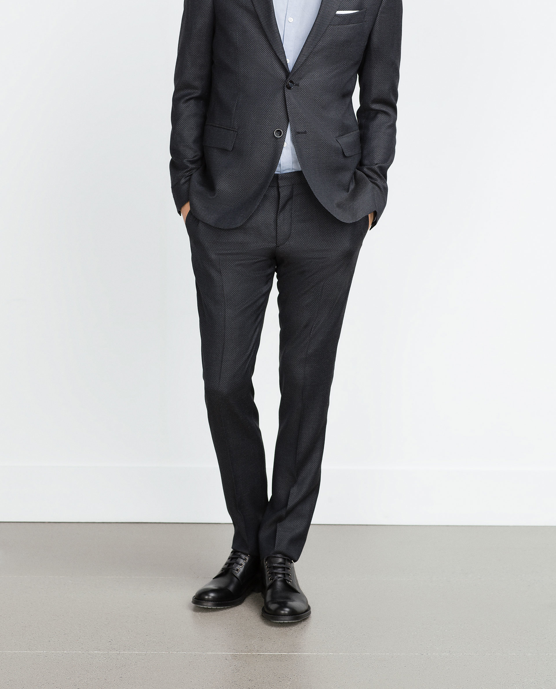Zara Two-tone Suit Trousers in Blue for Men | Lyst