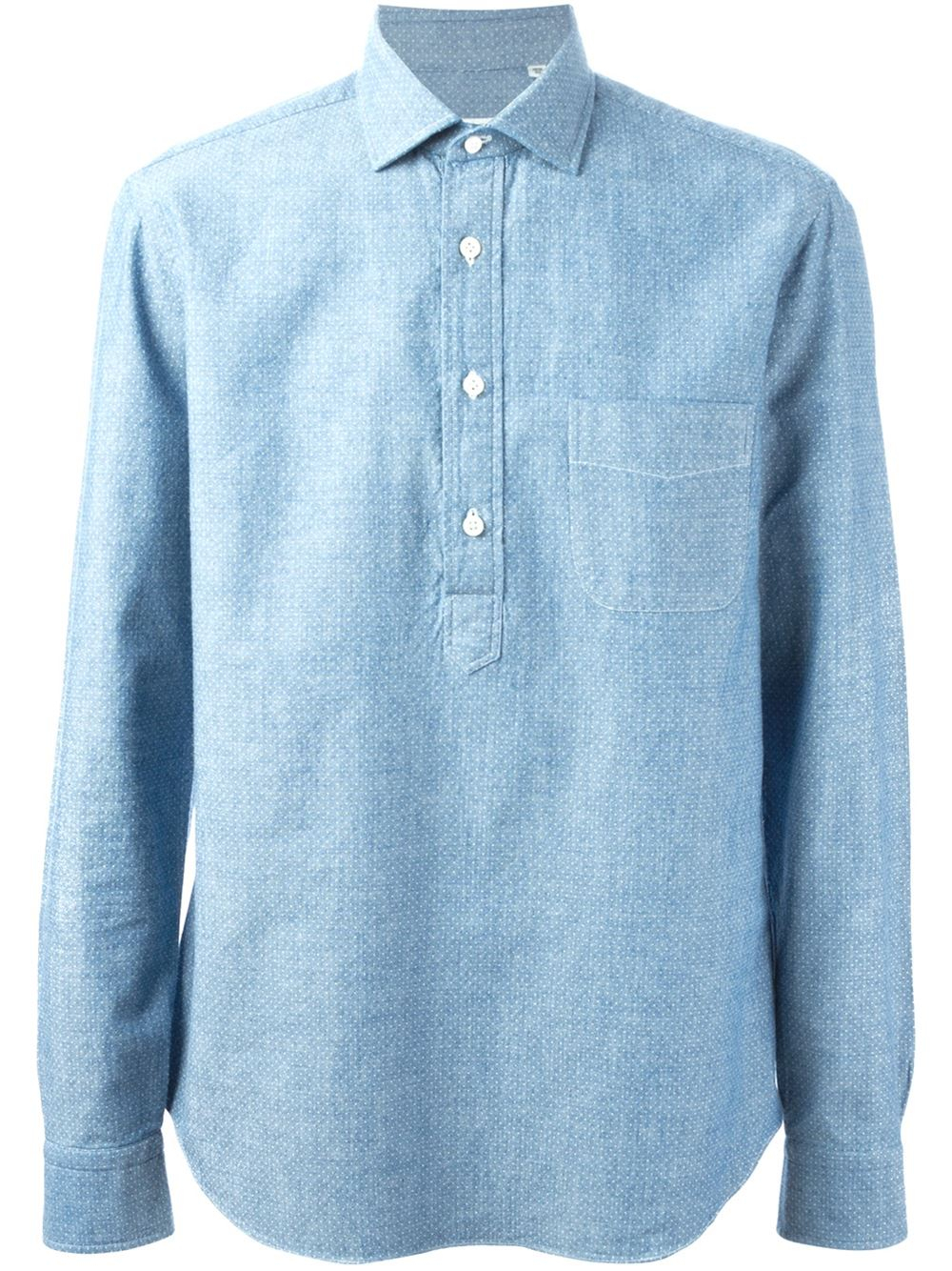 Salvatore Piccolo Front Pocket Shirt in Blue for Men | Lyst