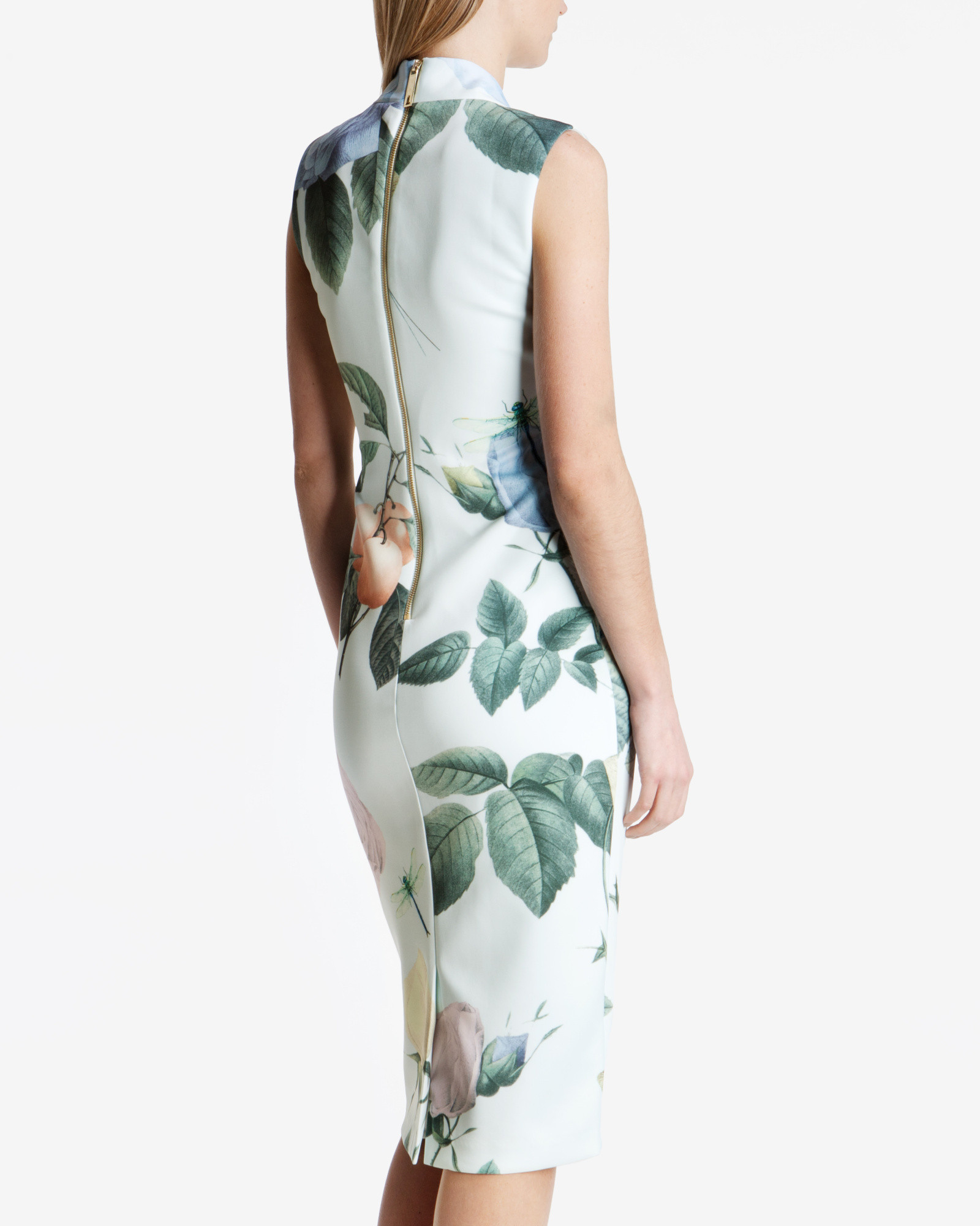 Ted Baker Distinguishing Rose Midi Dress in Green | Lyst