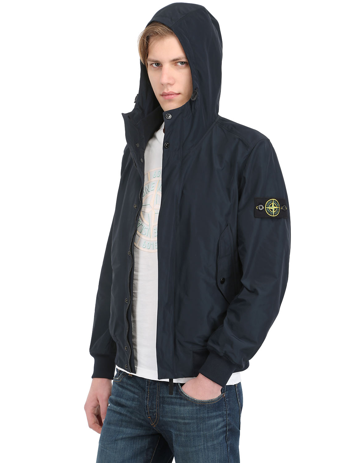 Stone Island Micro Reps Casual Jacket in Navy (Blue) for Men | Lyst