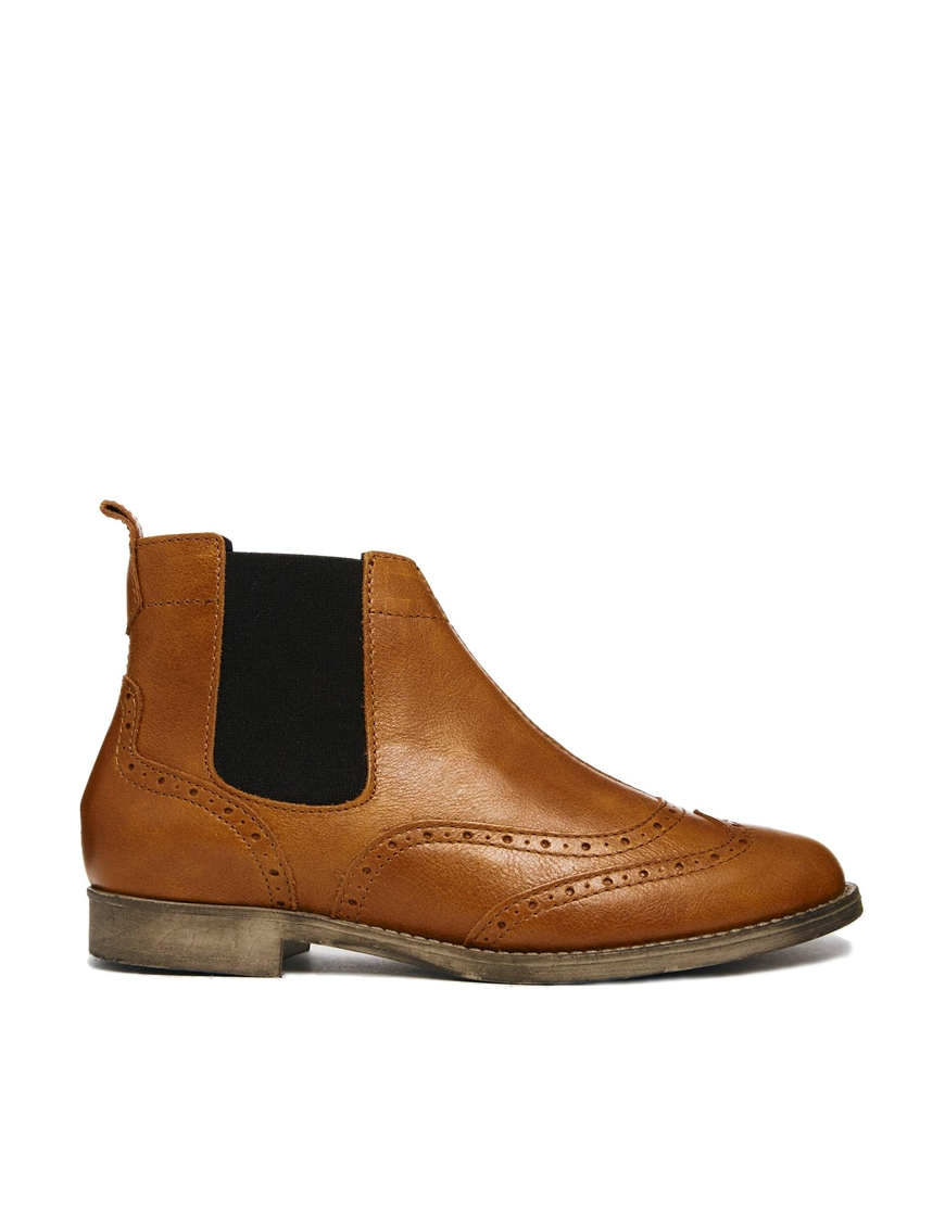 brogue heeled ankle boots