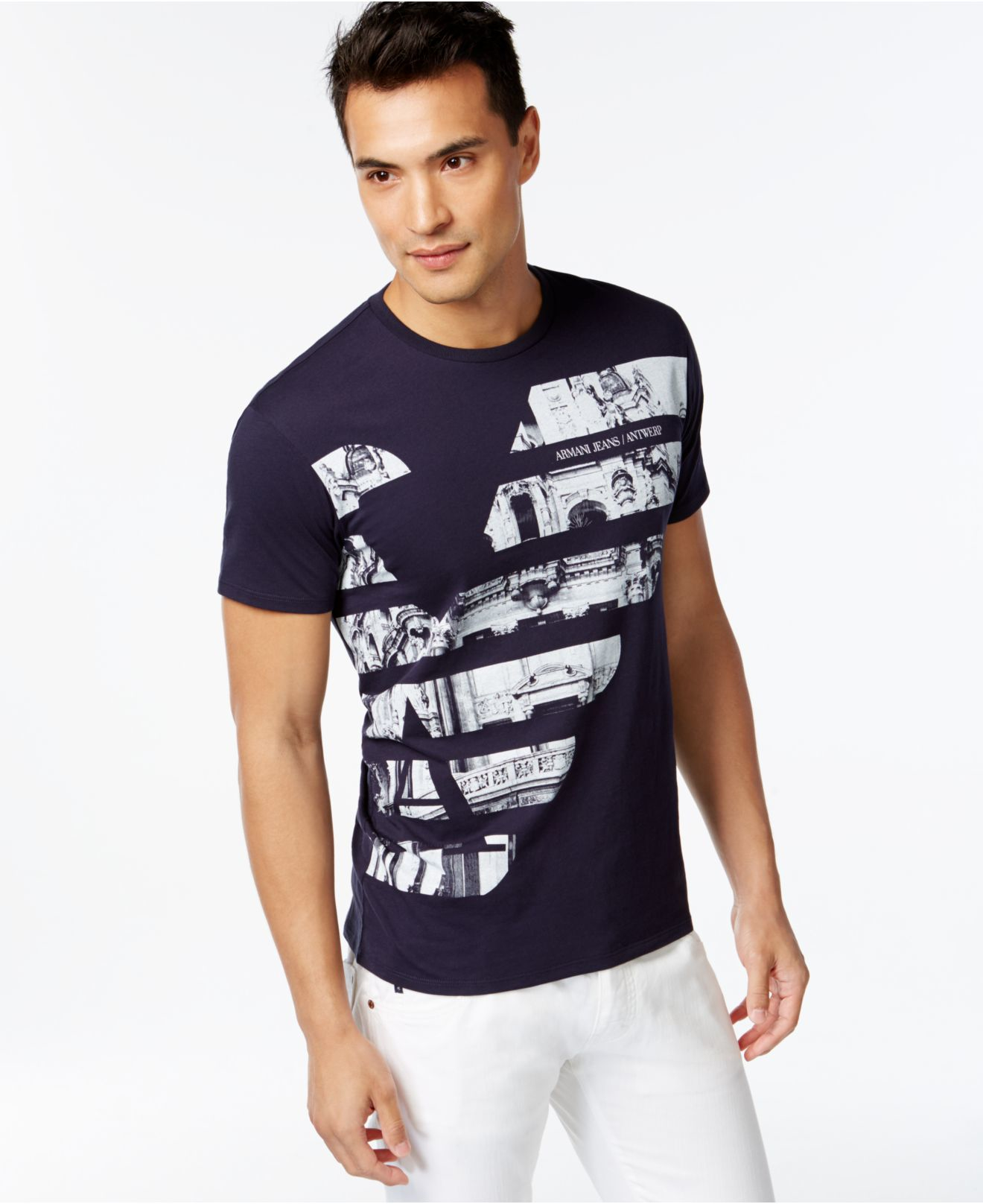 Armani Jeans Miami/new York/tokyo/milano T-shirt in Navy (Blue) for Men -  Lyst
