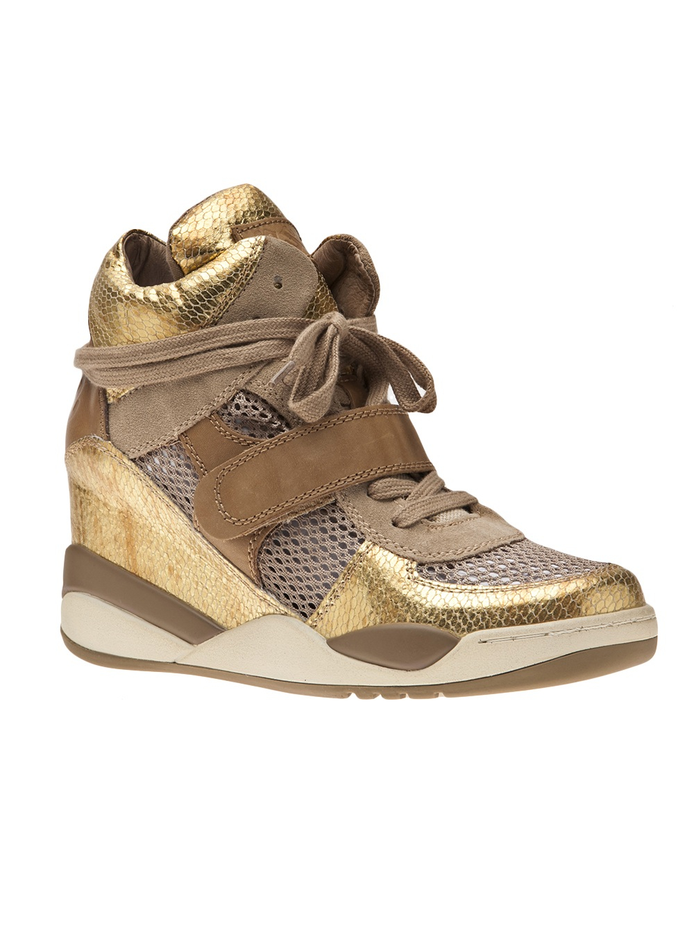 nike gold wedge sneakers for sale