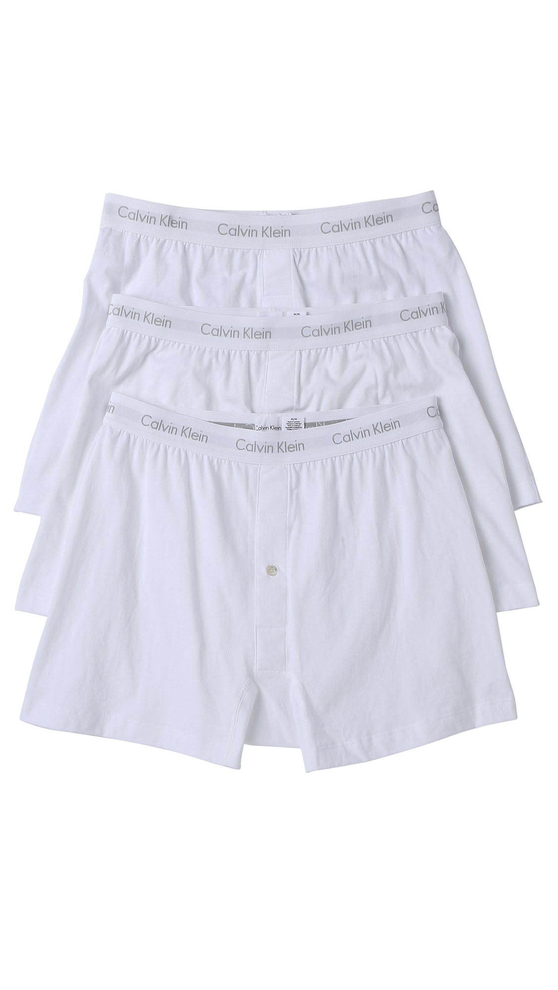Calvin Klein Cotton Classic 3 Pack Knit Boxers in White for Men Lyst
