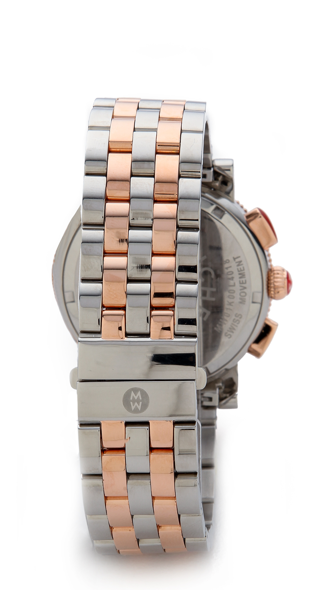 Michele Sport Sail Large Two Tone 5 Link Watch Strap Rose Gold silver in Metallic Lyst