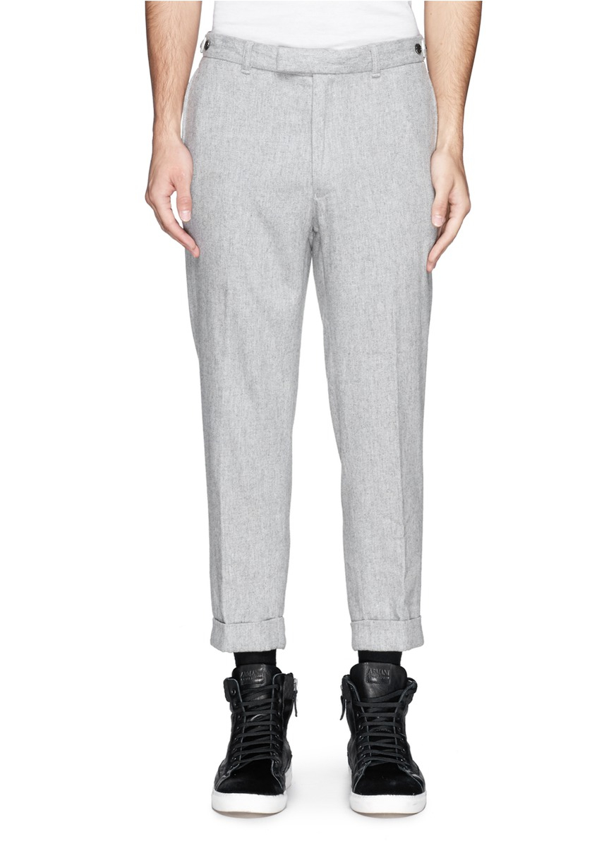 Beams plus Cropped Flannel Pants in Gray for Men (Grey) | Lyst