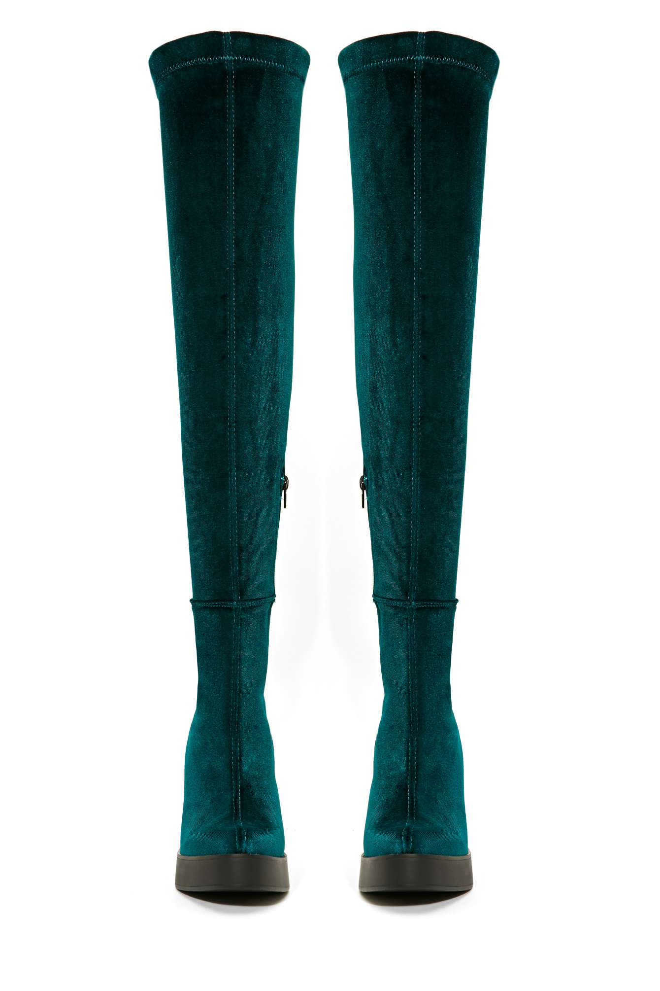 teal knee high boots