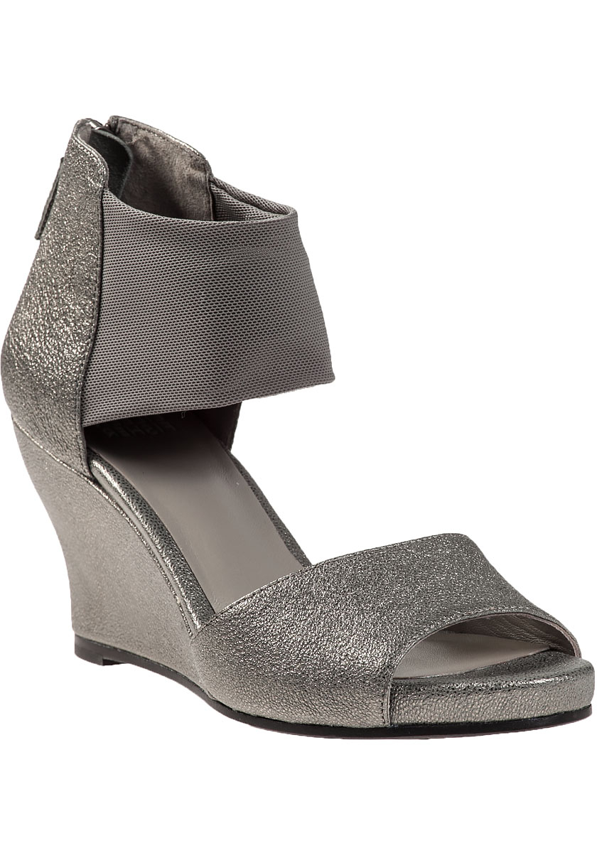 ... Corona Wedge Sandal Pewter Leather in Silver (Pewter Leather) | Lyst