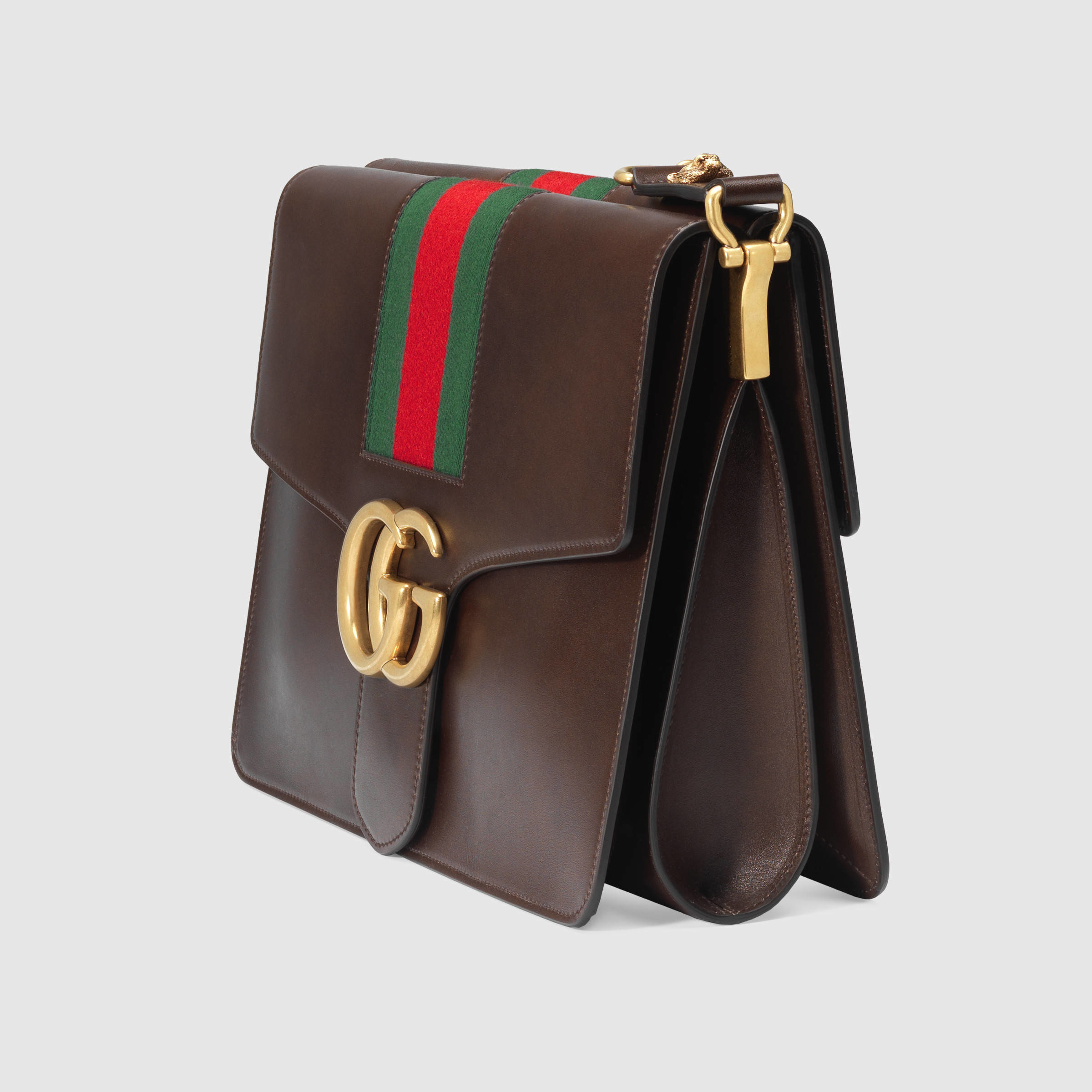 Gucci GG Marmont Leather Shoulder Bag in Brown - Lyst