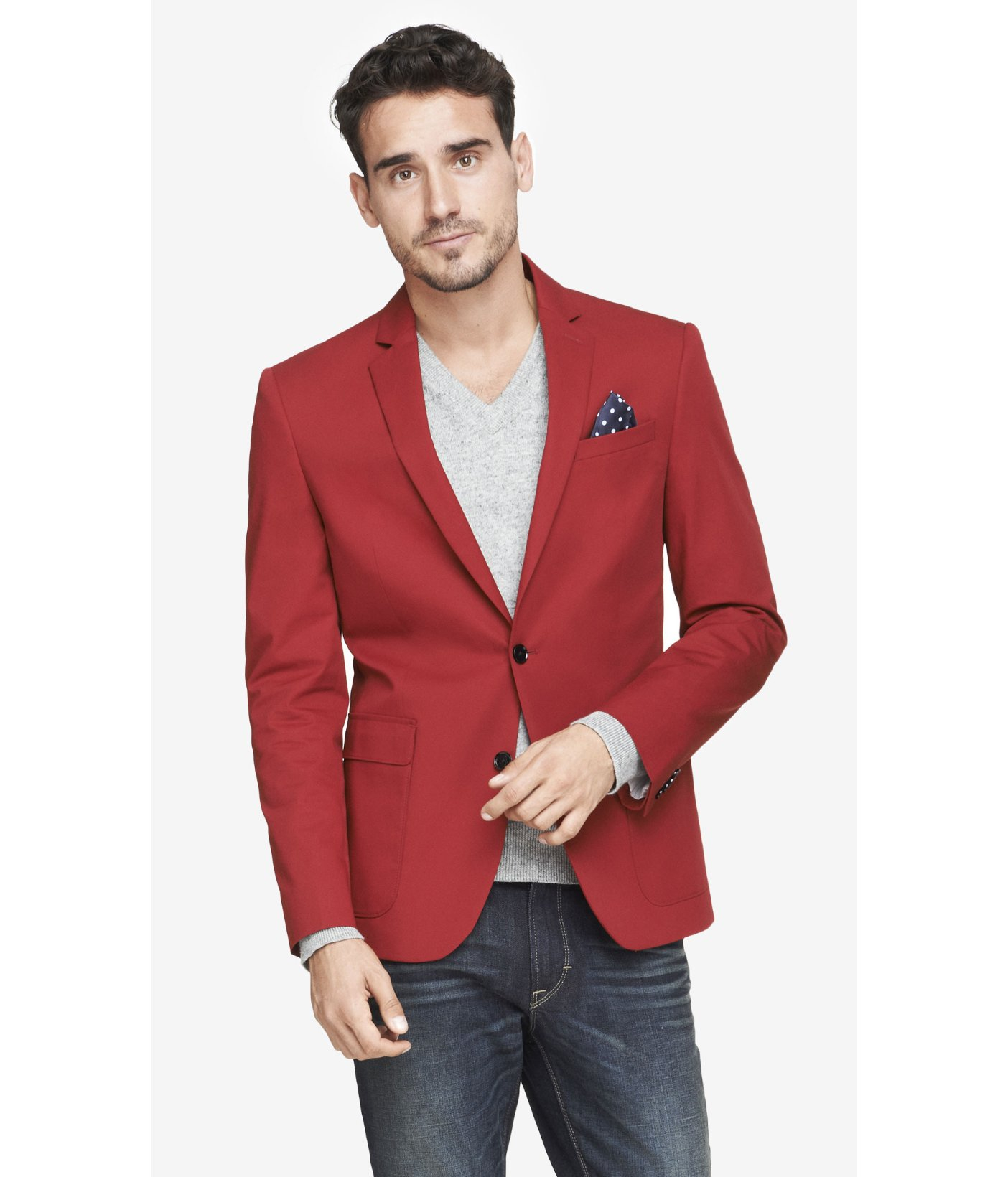 Express Slim Photographer Twill Red Blazer in Red for Men | Lyst