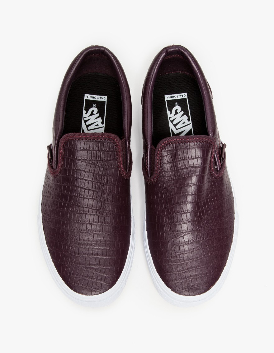 vans slip on croco leather