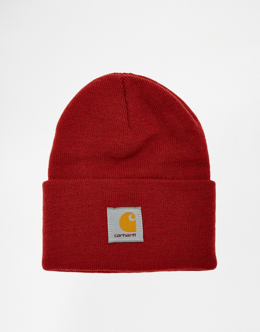 Bright red carhartt beanie Clearance