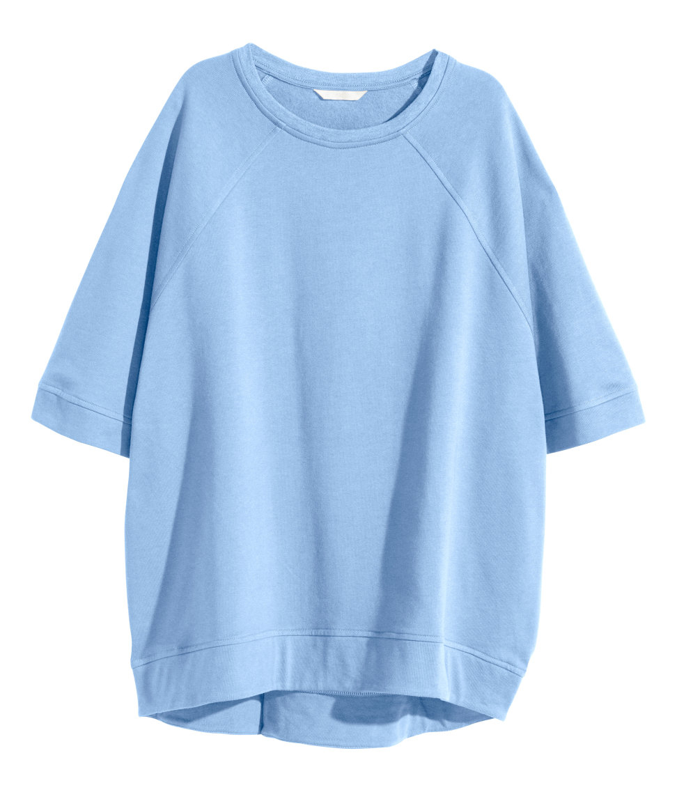 blue oversized sweatshirt