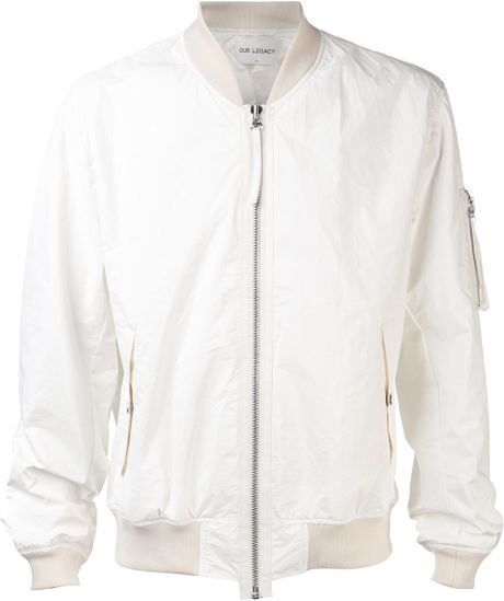 Our Legacy Bomber Jacket in White for Men | Lyst