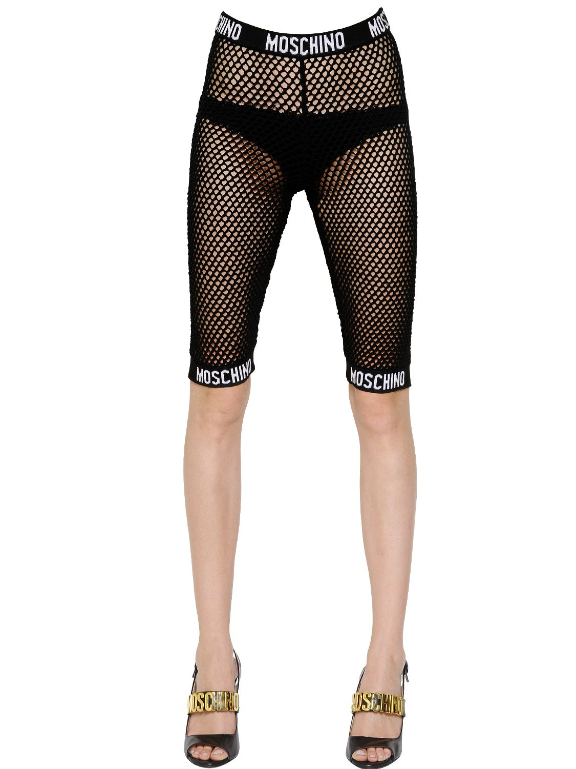 Moschino Cotton-mesh Shorts in Black - Lyst