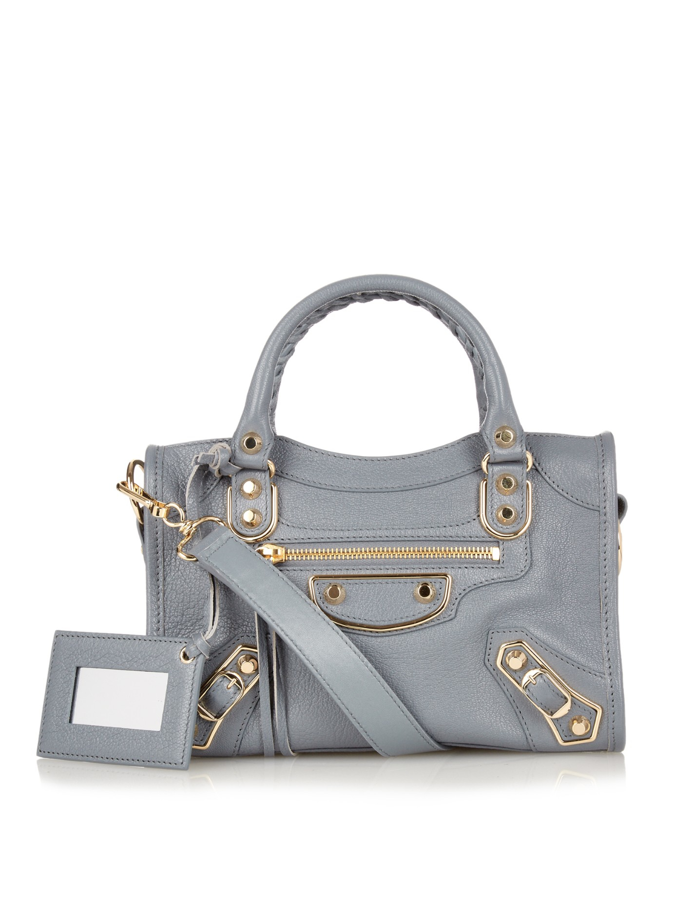 Balenciaga Classic Mini City Metallic-Edge Cross-body Bag in Blue - Lyst
