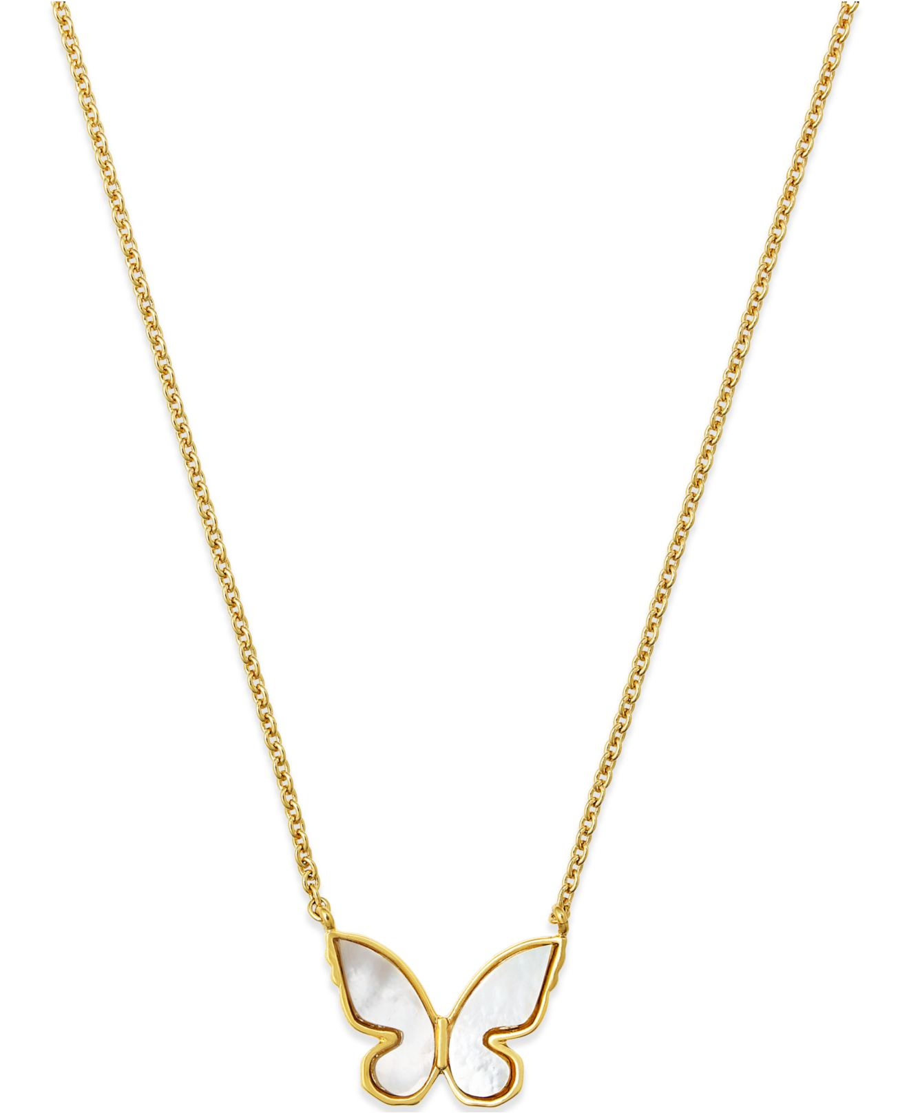 Kate spade 12k Gold-plated Mother-of-pearl Butterfly Mini Pendant