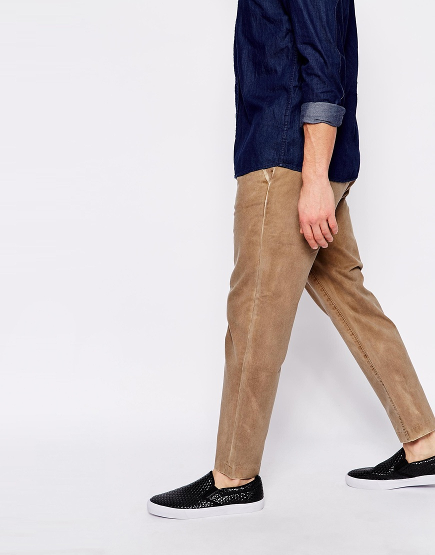 Cheap Monday Chinos Worker Straight Fit Washed Sand in Brown for ...