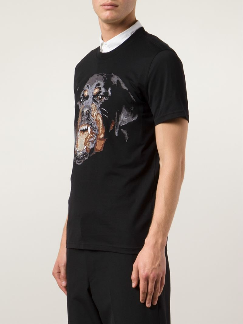 Givenchy Rottweiler Embroidered T-Shirt in Black for Men | Lyst