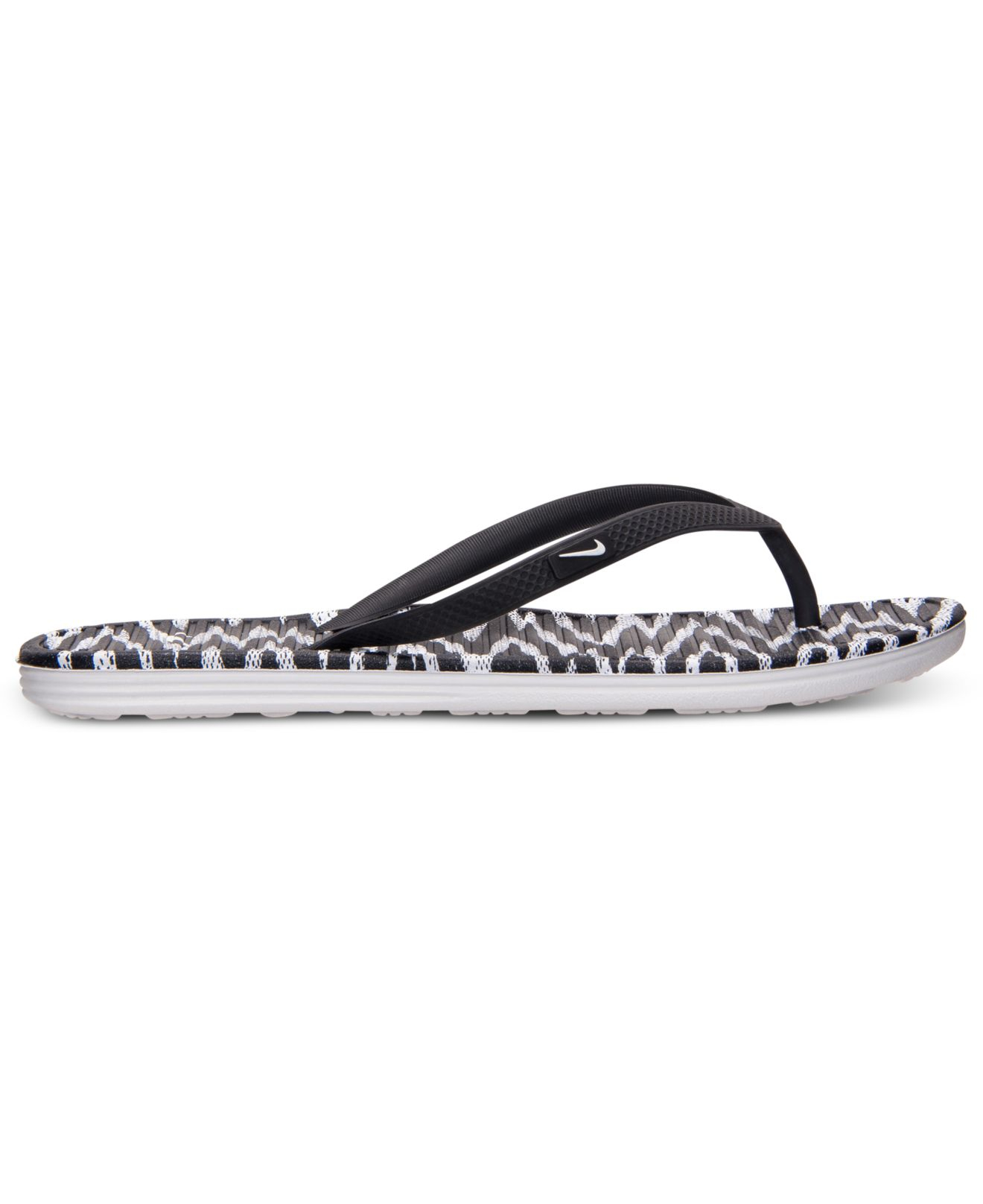 Nike Women's Solarsoft Thong Ii Sandals From Finish Line in Black/White  (White) | Lyst