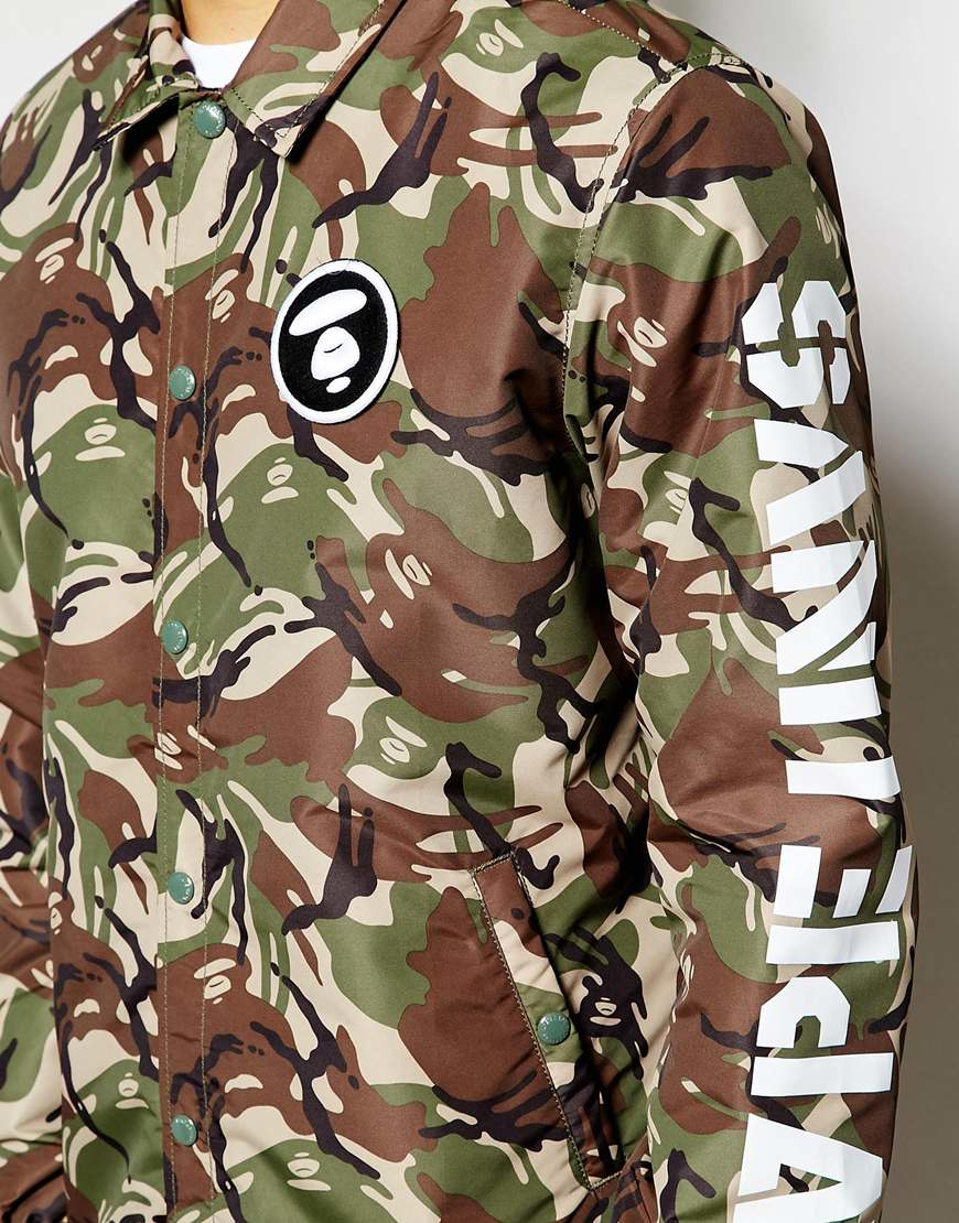 pe By A Bathing Ape Camouflage Jacket With Back Print In Green For Men Lyst