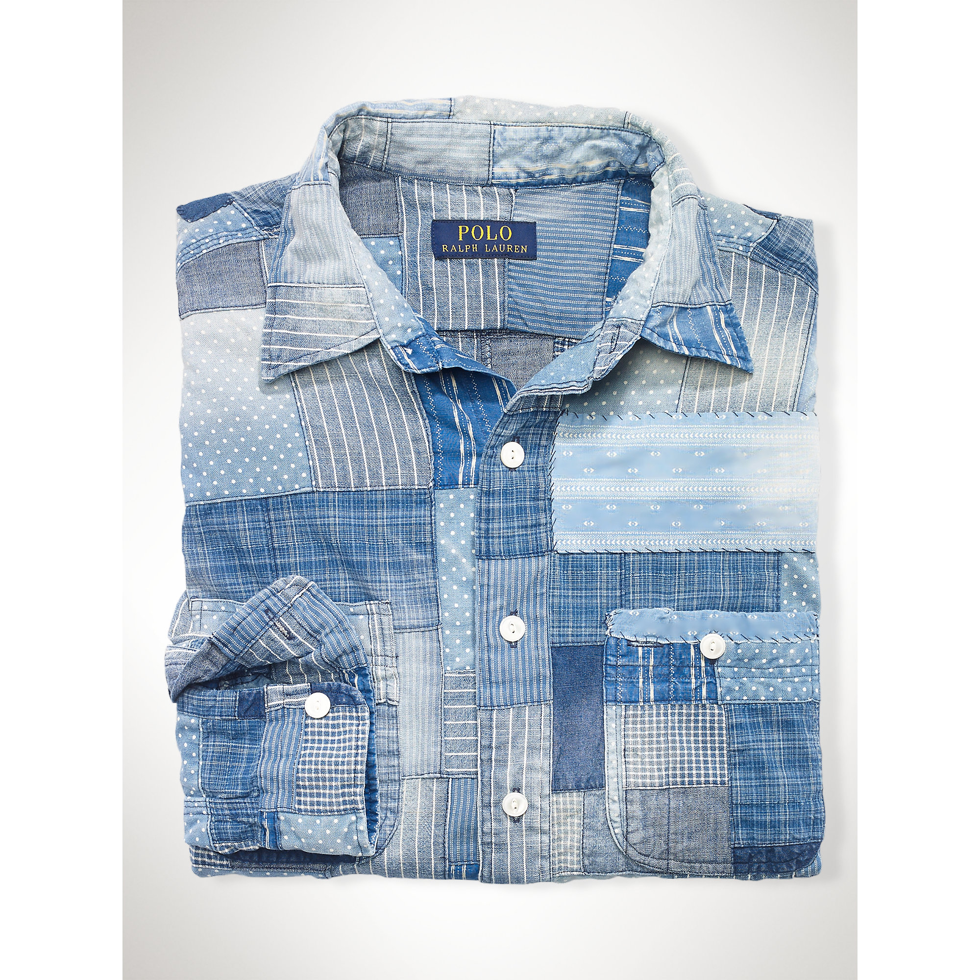 Lyst - Polo Ralph Lauren Patchwork Chambray Shirt for Men