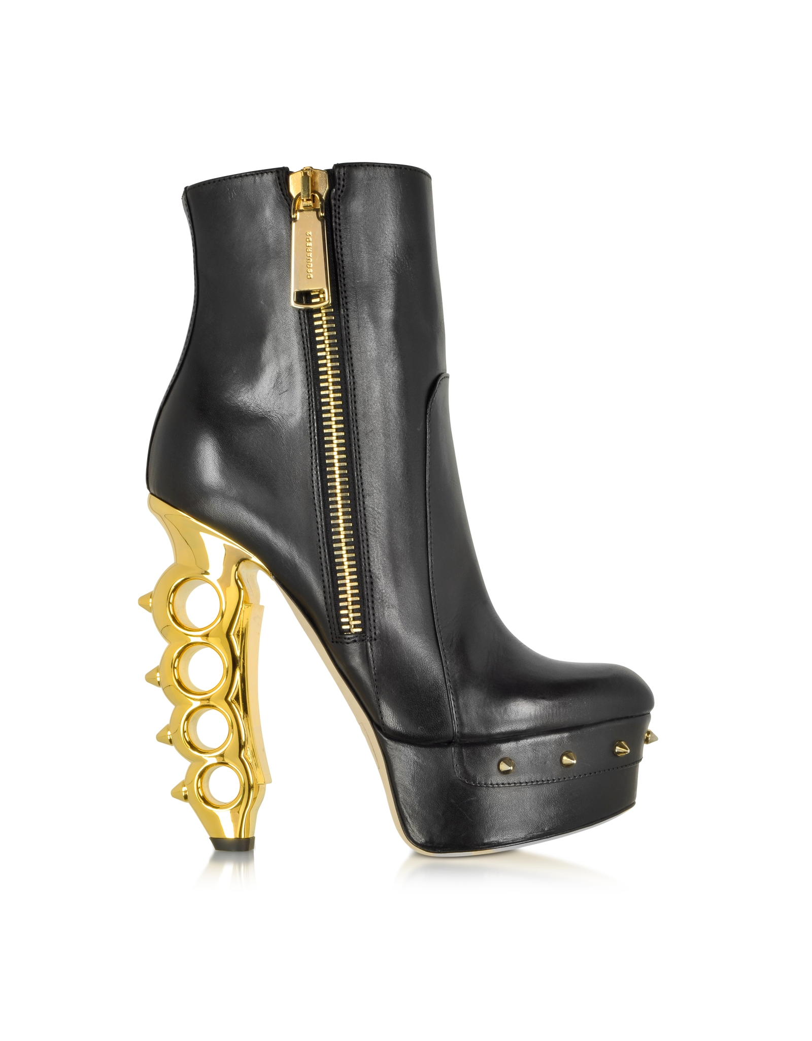 black platform heel ankle boots