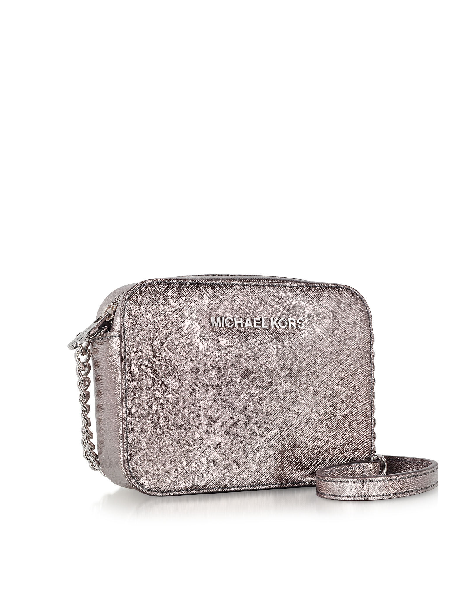 Lyst Michael Kors Nickel Jet Set Travel Crossbody Bag In Pink Gallery Women S Michael By Kors