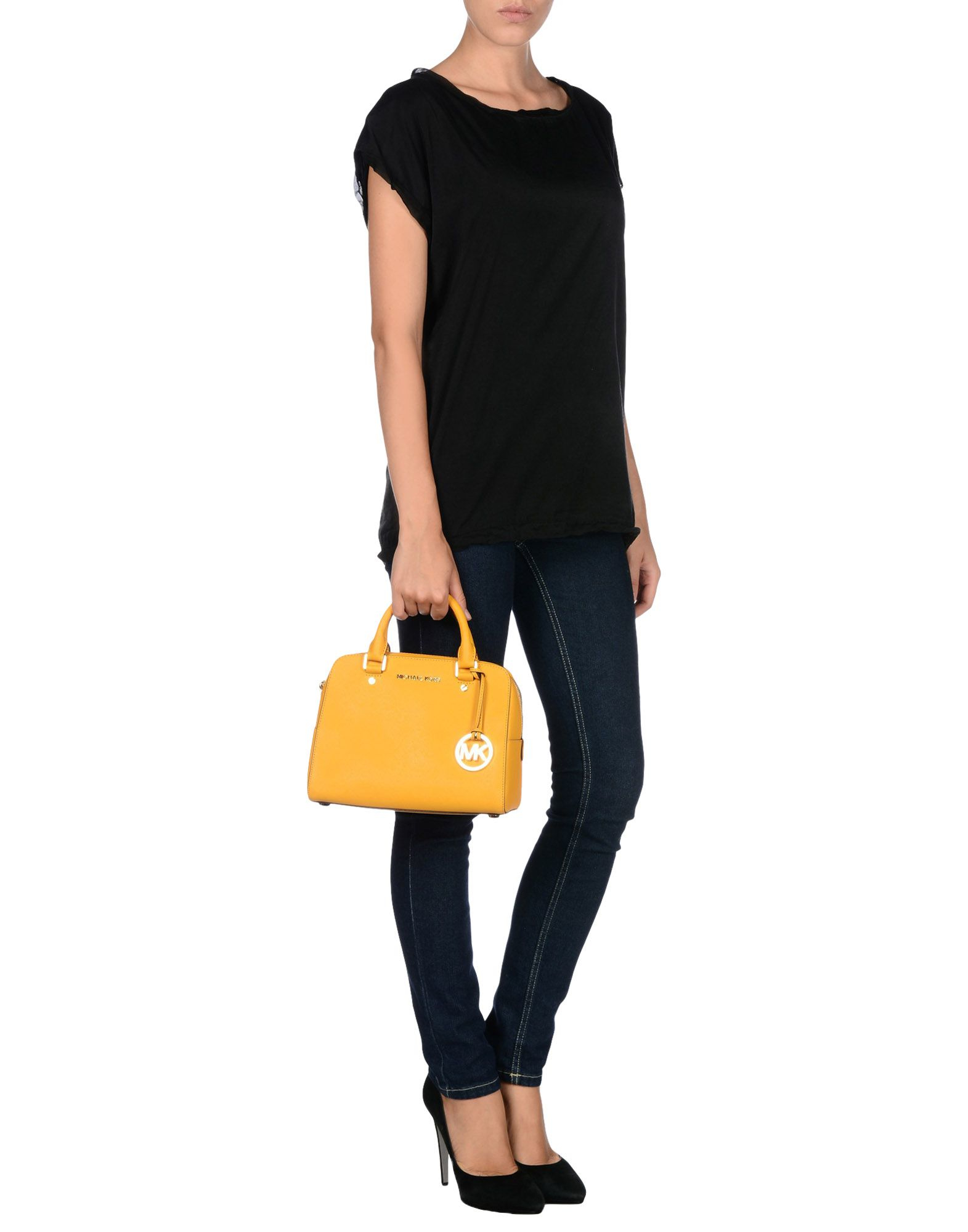 Michael Kors Yellow Leather Mini Emmy Cindy Crossbody Bag |  