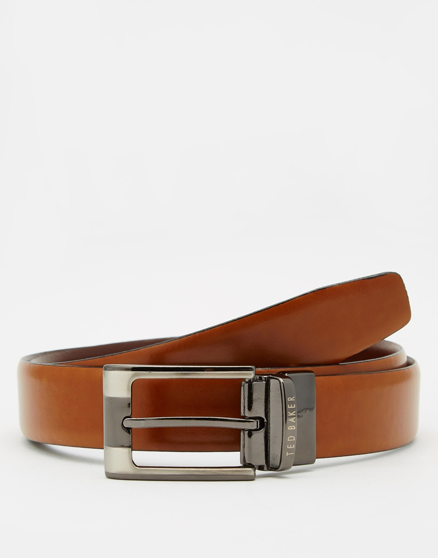 Ted baker Crafti Smart Leather Reversible Belt in Brown for Men | Lyst