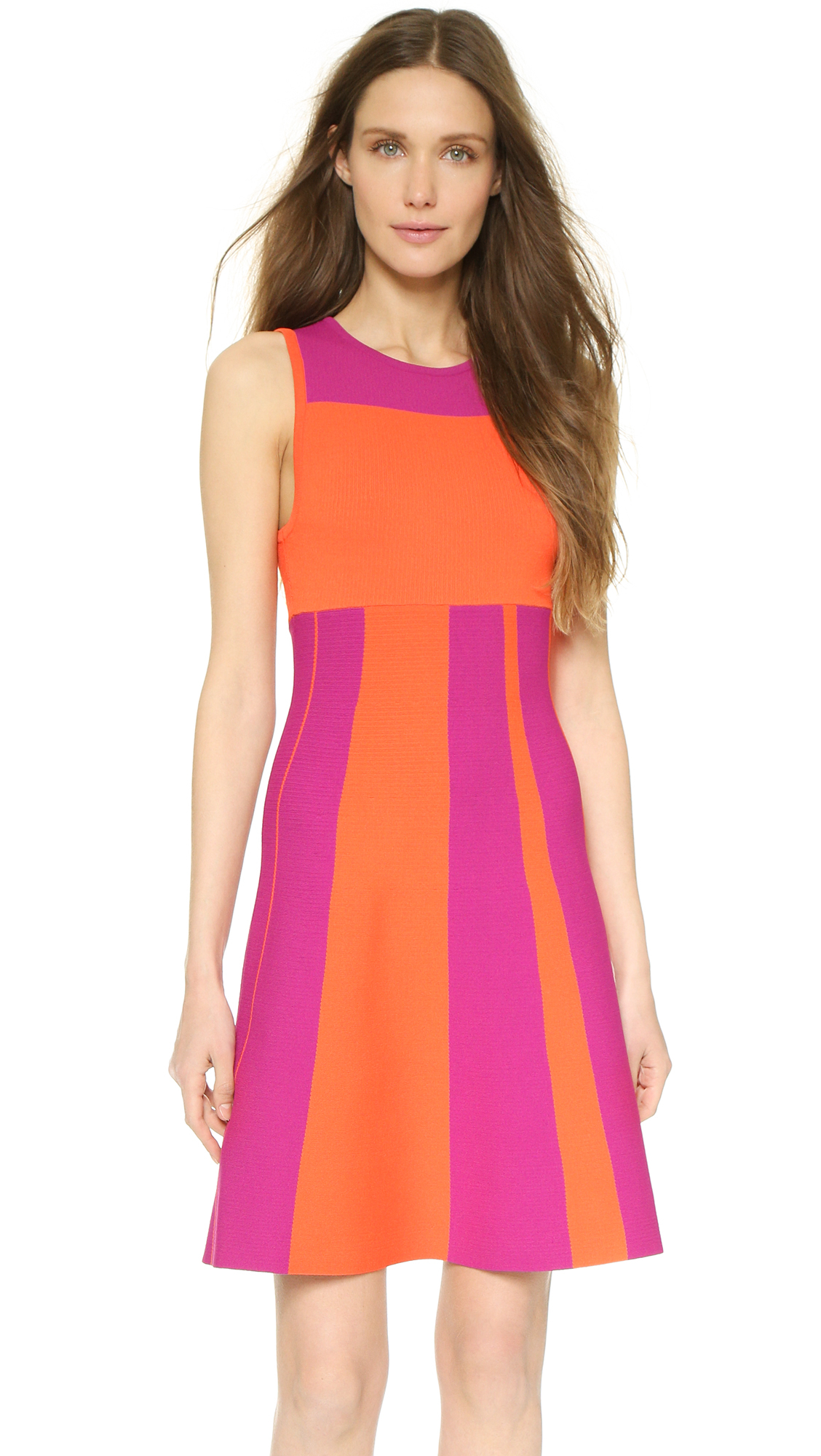 Pink and orange colorblock dress on sale