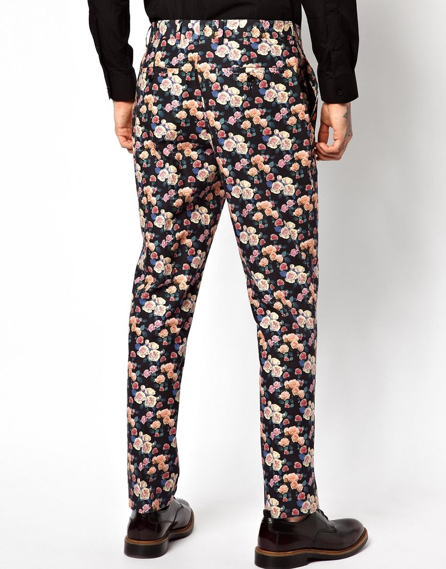 ASOS Slim Fit Smart Trousers In Floral Print for Men Lyst