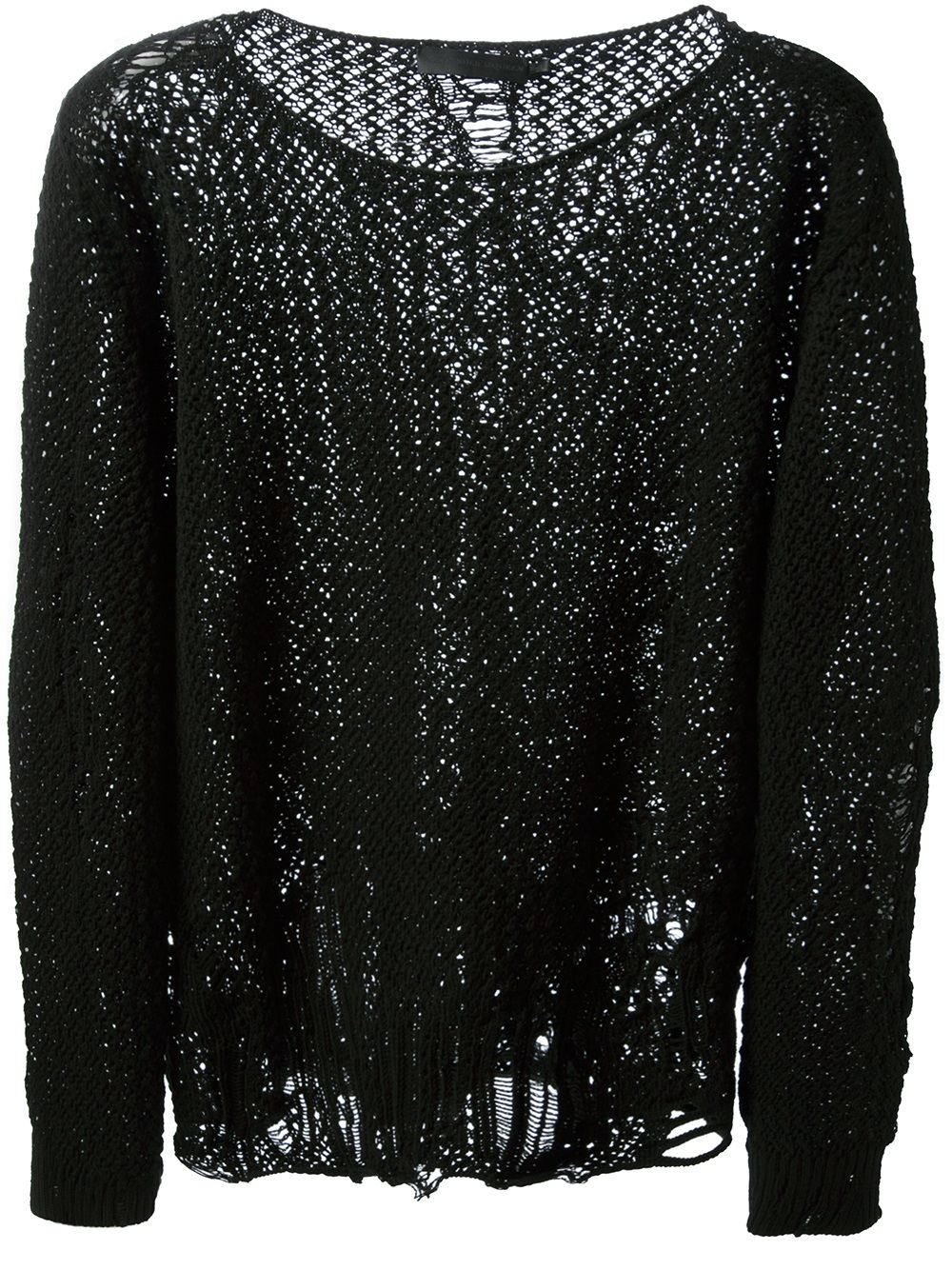 black distressed sweater