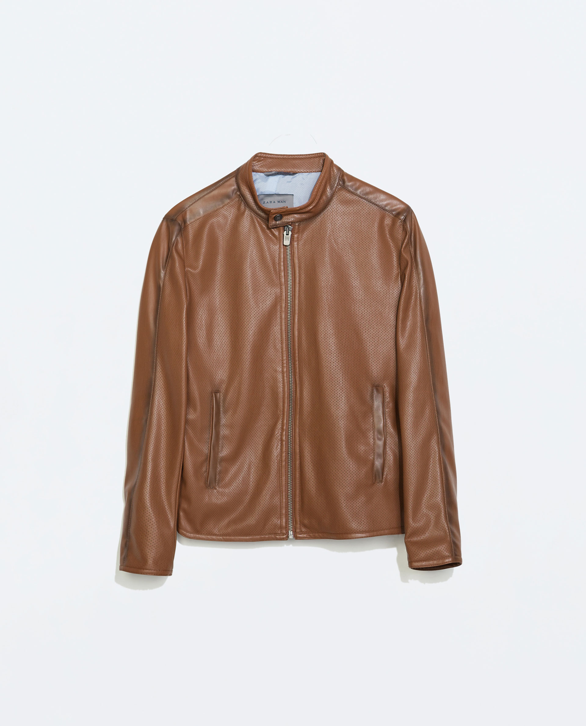 Zara Microperforated Faux Leather Jacket Microperforated Faux Leather ...