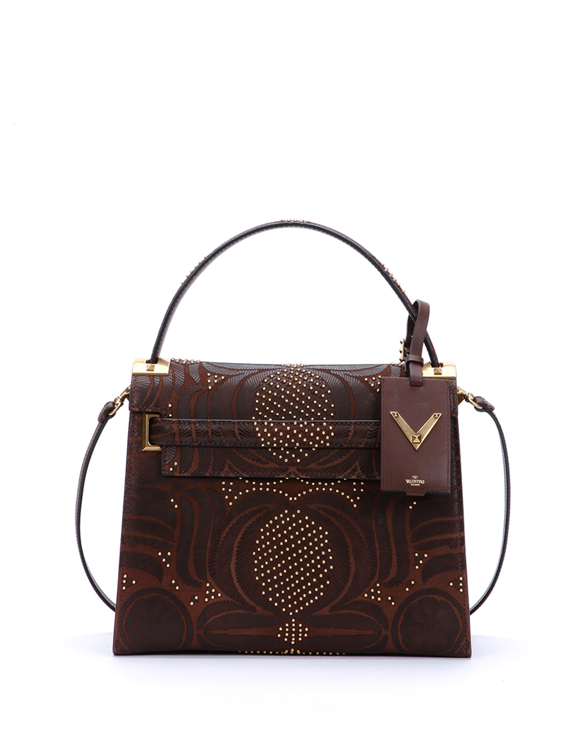 Valentino My Rockstud Medium Primitive Satchel Bag in Brown Lyst