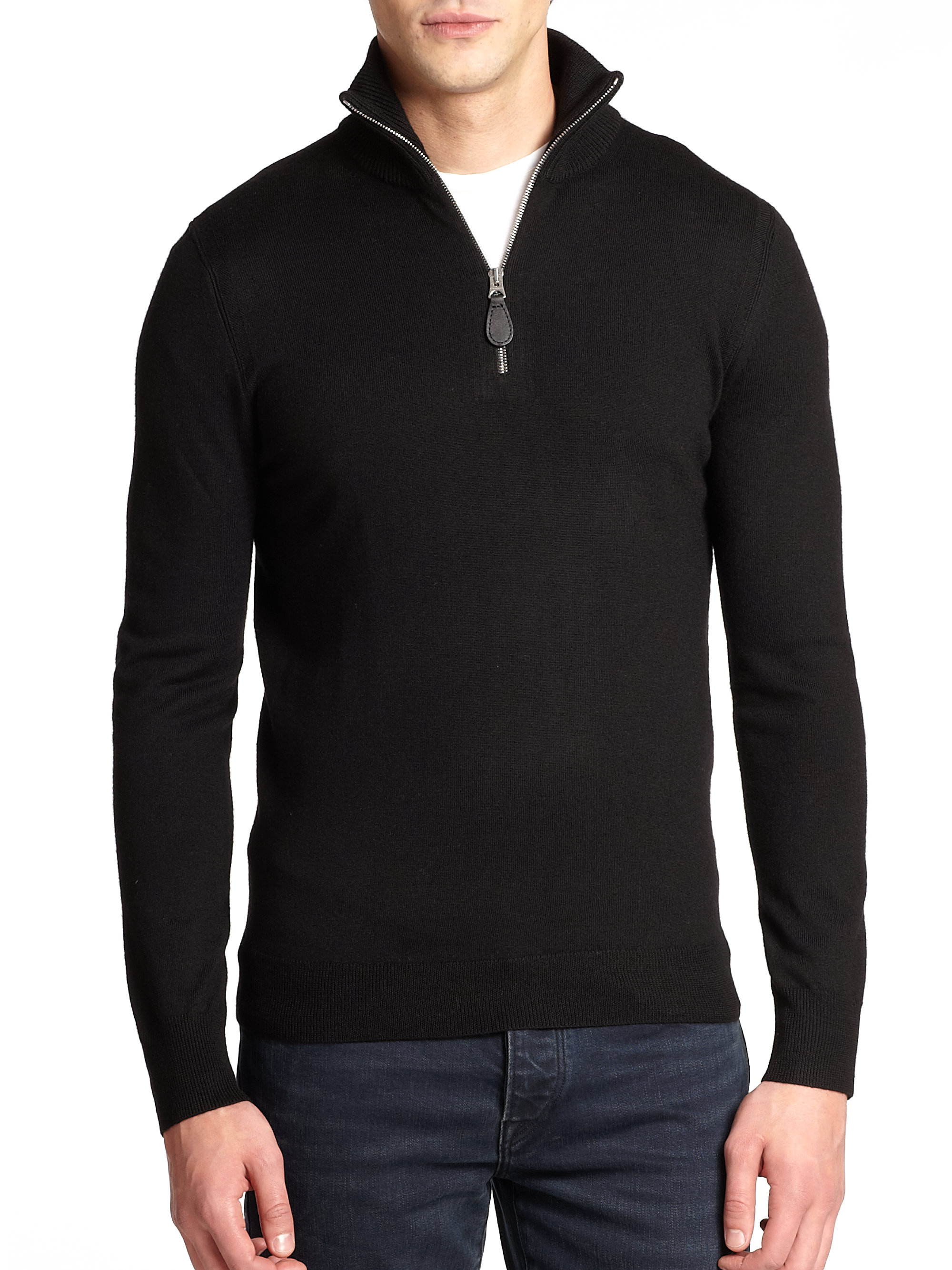 mens black half zip sweater