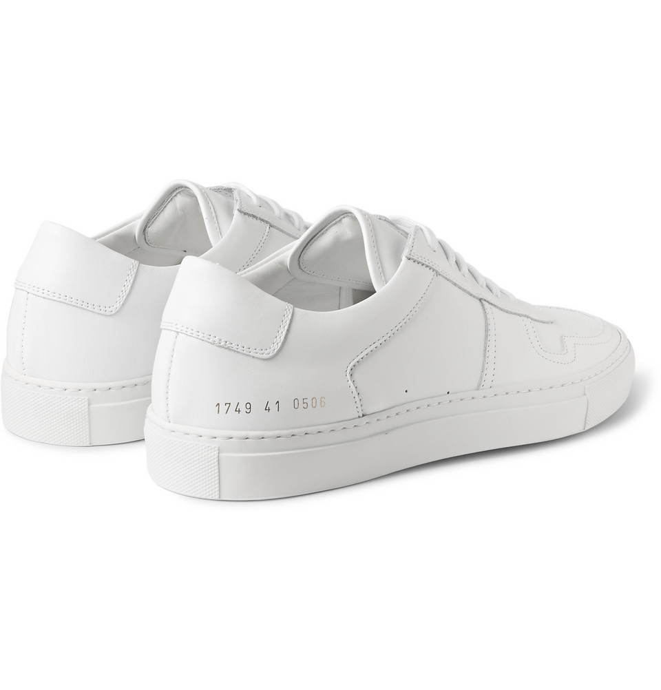 Common Projects Bball Low Leather Sneakers in White for Common Projects Bball Low Leather Sneakers in White for