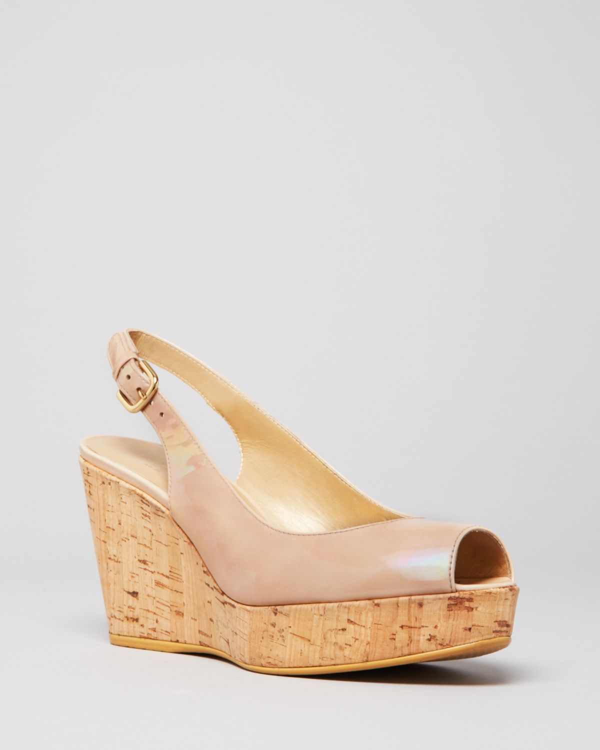 open toe platform wedge heels
