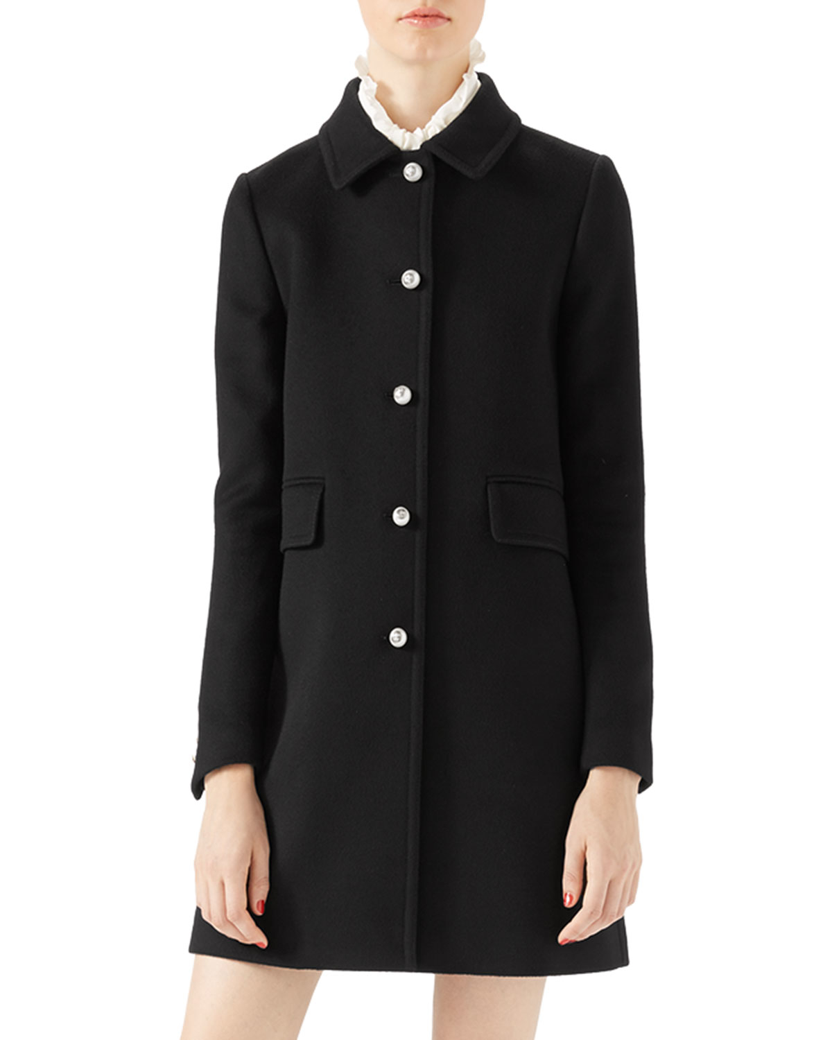 gucci single breasted wool coat