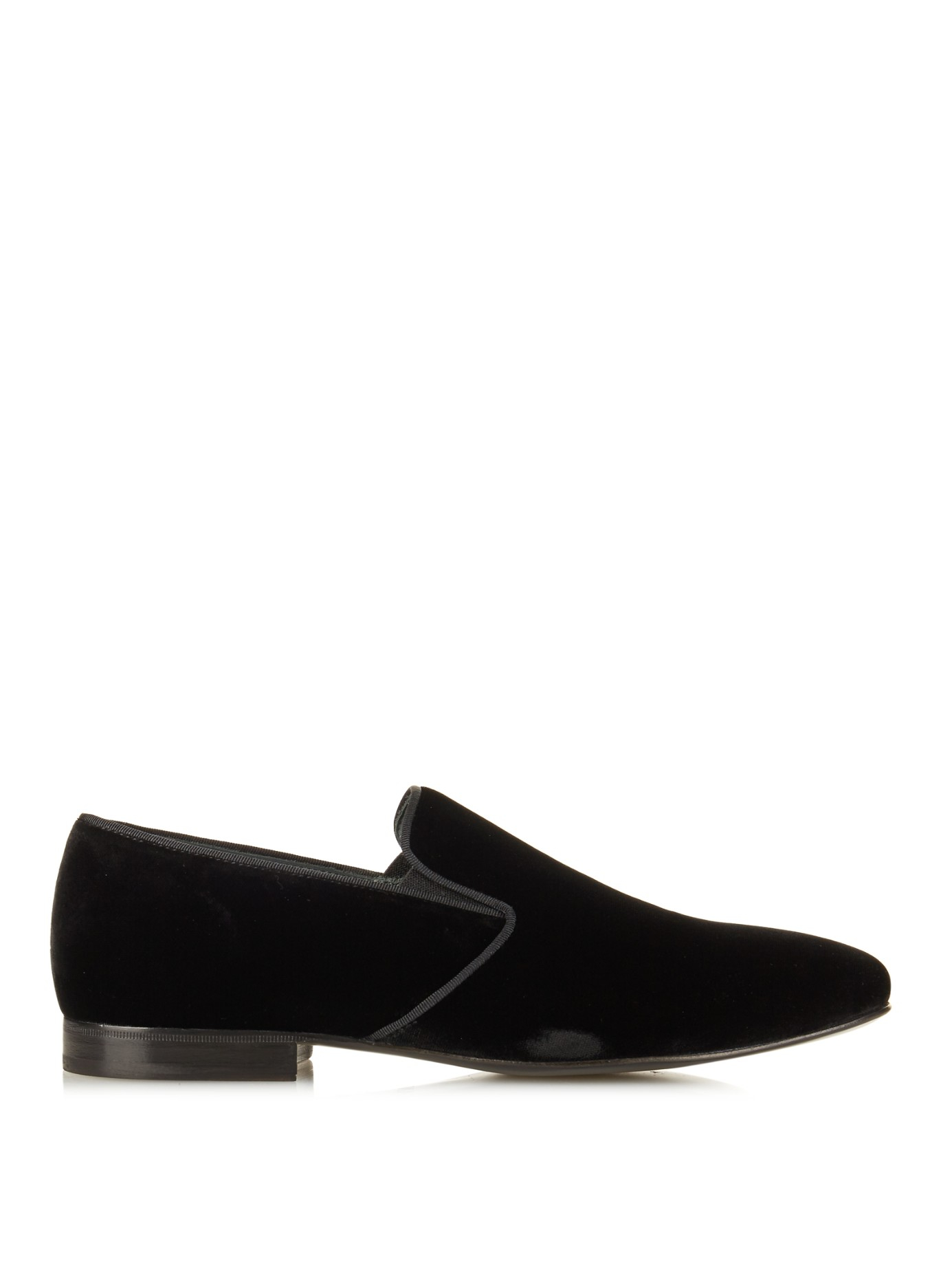 Lanvin Velvet Loafers in Black for Men - Lyst