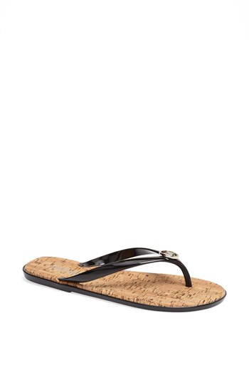 michael kors jet set jelly flip flops black