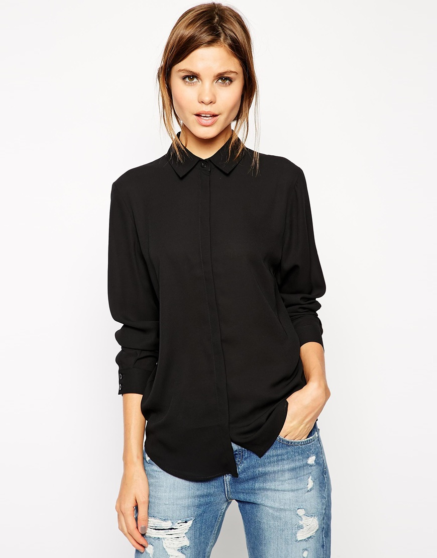 Lyst - Asos Blouse in Black - Save 17%