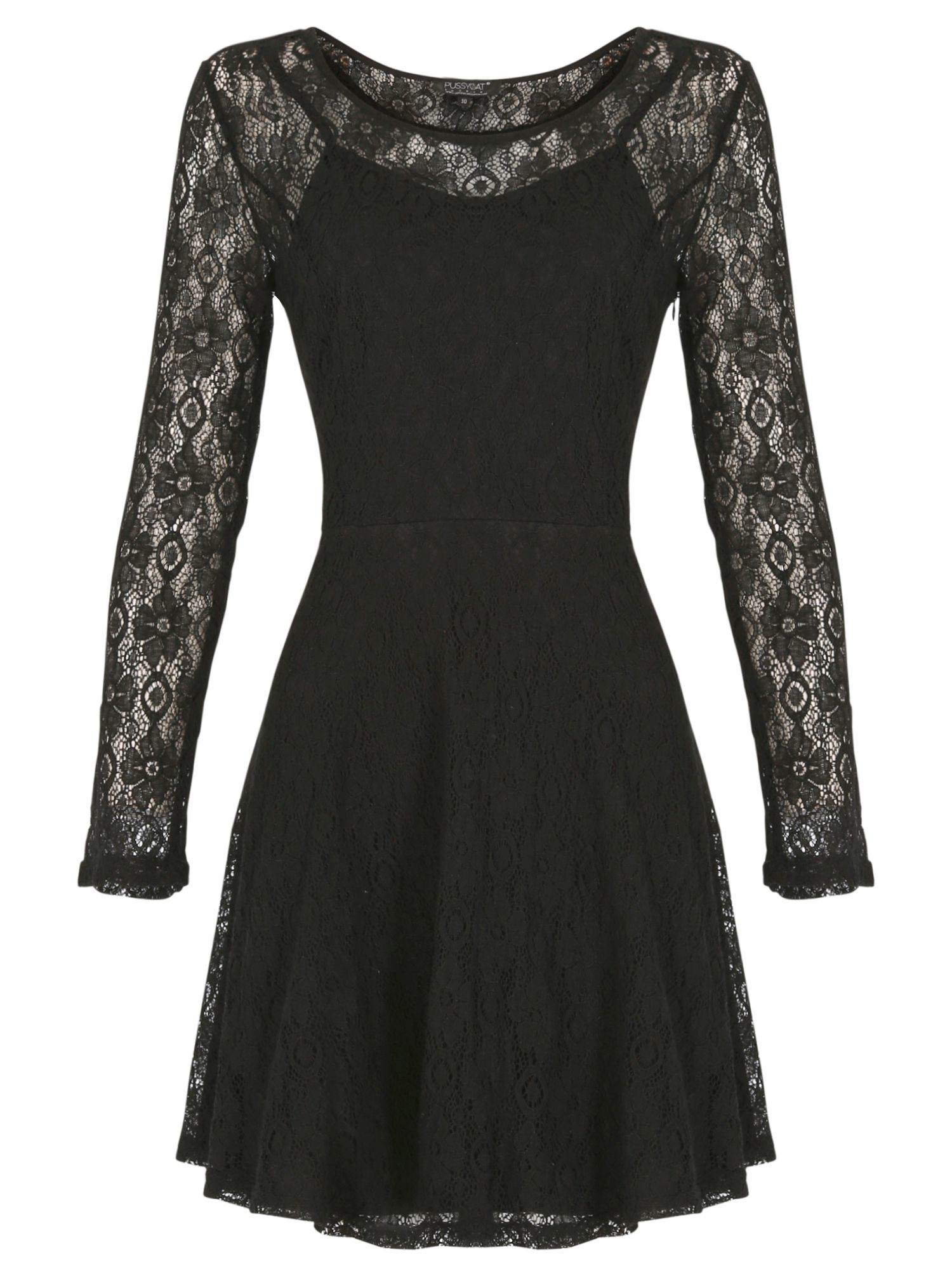 Pussycat Lace Detailed Dress in Black | Lyst