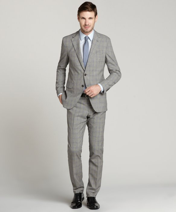 Lyst - Etro Light Grey Glen Plaid Wool 2button Suit with Flat Front ...