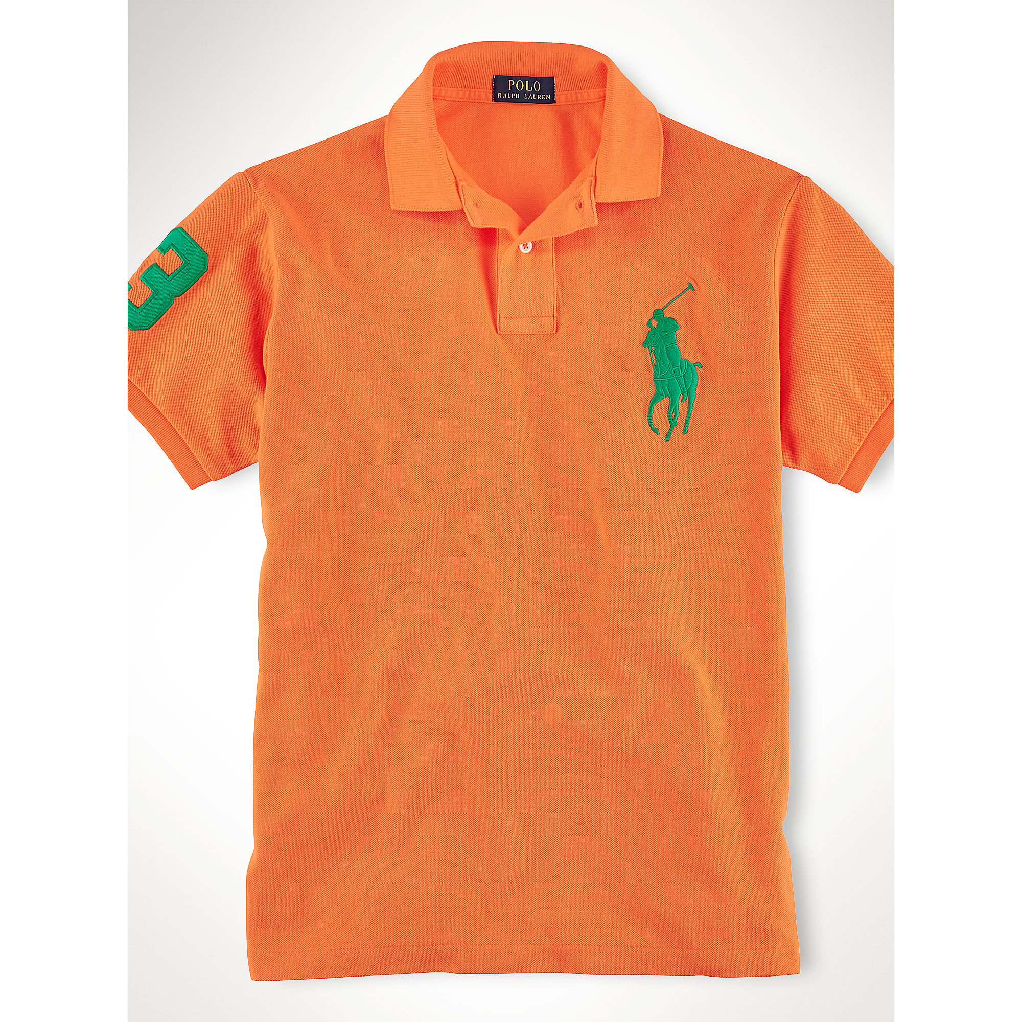 Polo Ralph Lauren Custom-Fit Big Pony Polo Shirt in Orange for Men - Lyst