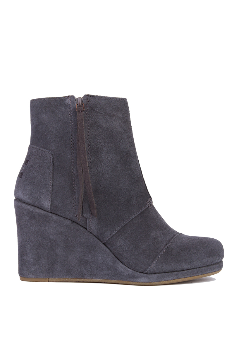 toms grey suede booties