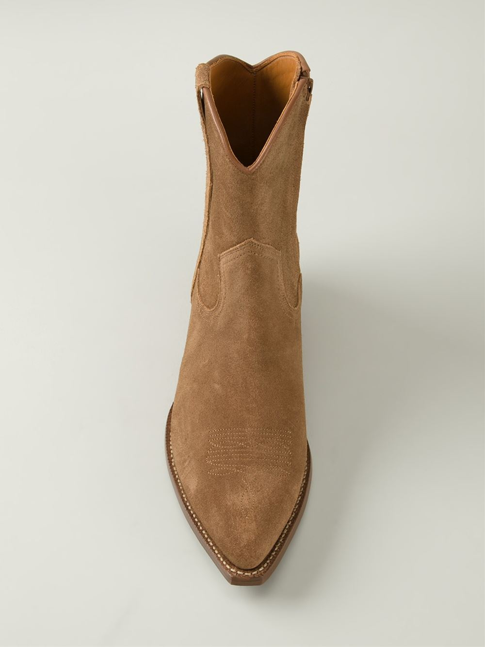 Saint Laurent 'Santiag' Western Boots in Brown for Men | Lyst