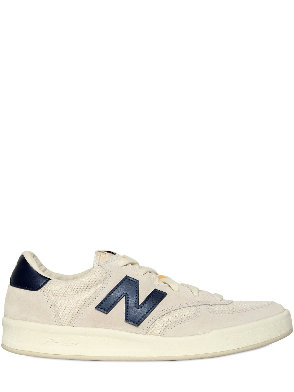 New Balance 300 Suede & Mesh Tennis Sneakers in White/Navy (White) for Men  - Lyst