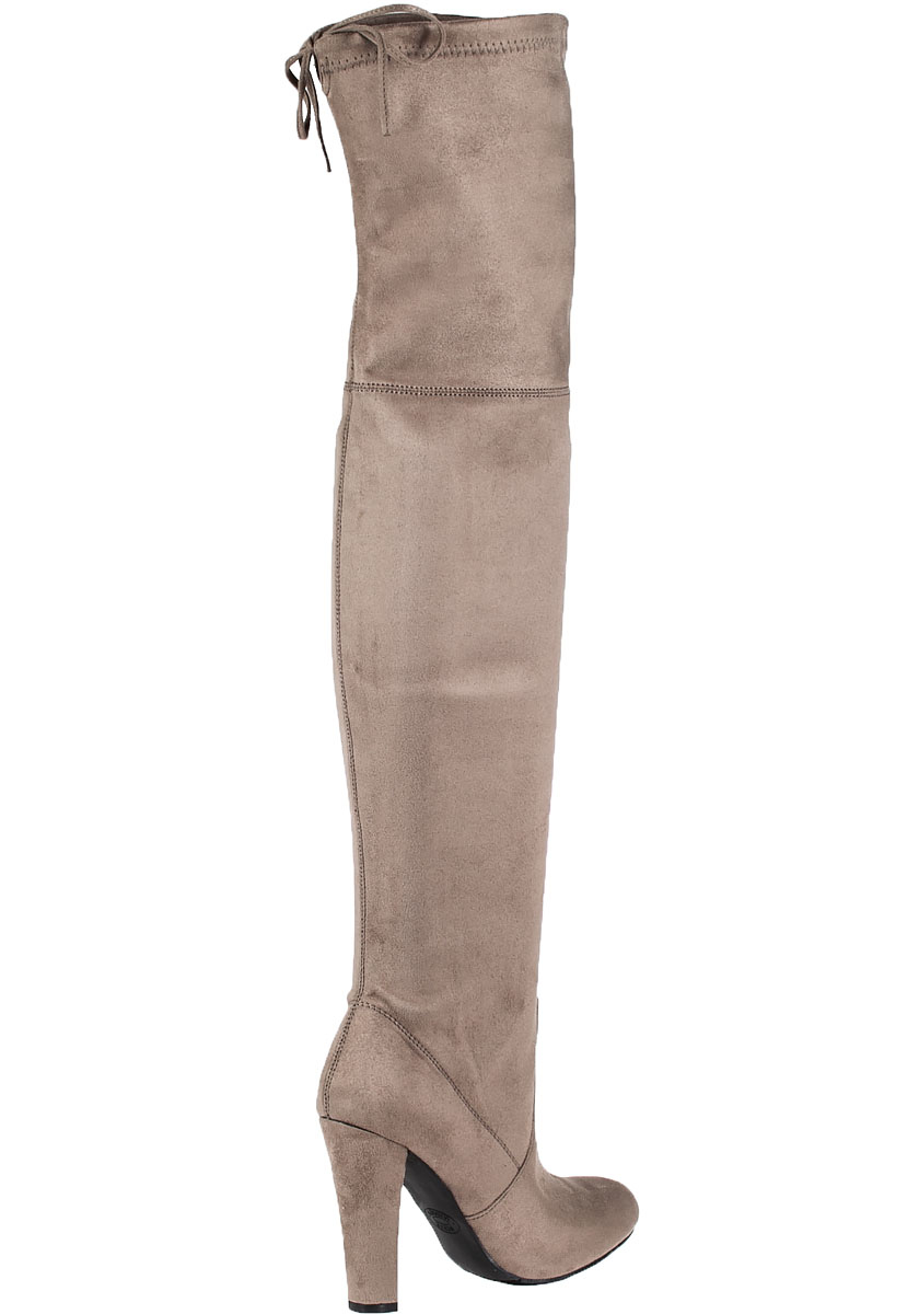 steve madden over the knee boots taupe