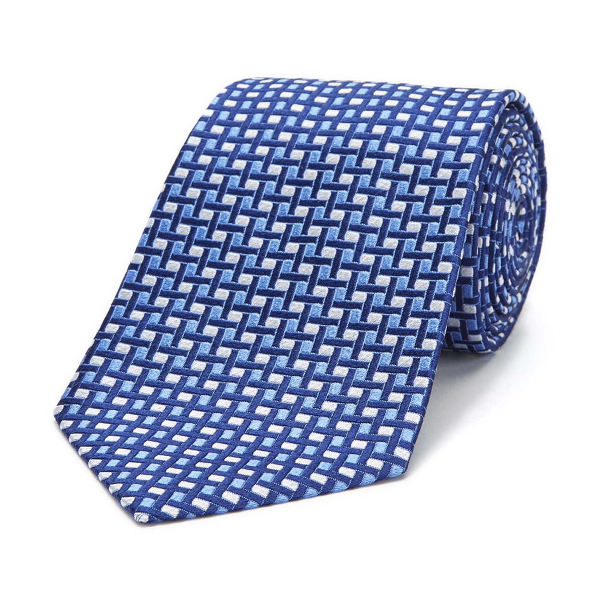 Turnbull & asser Criss Cross Squares Tie In Navy, Blue And White in ...